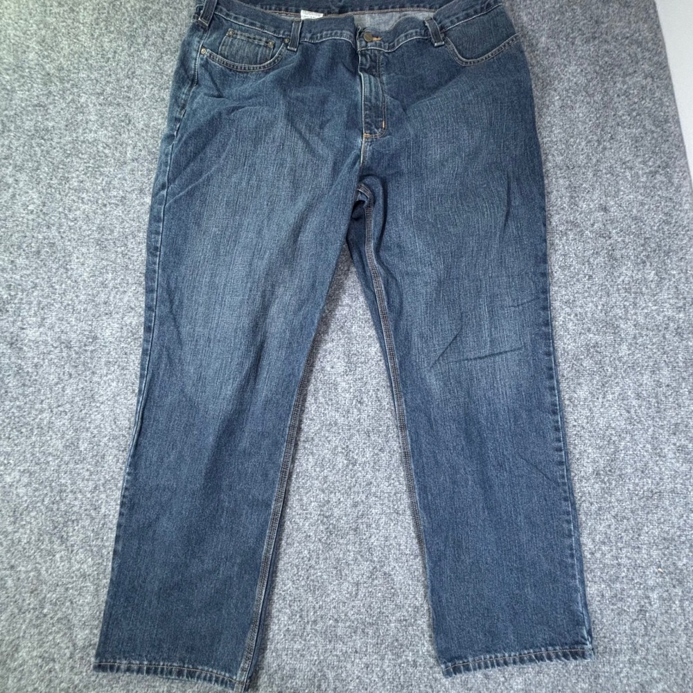 Carhartt Mens Relaxed Fit Straight Leg Blue Denim Jeans 42x32 Workwear Casual